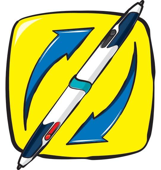 Maped Twin Tip 4-kleurenbalpen, medium, klassieke inktkleuren