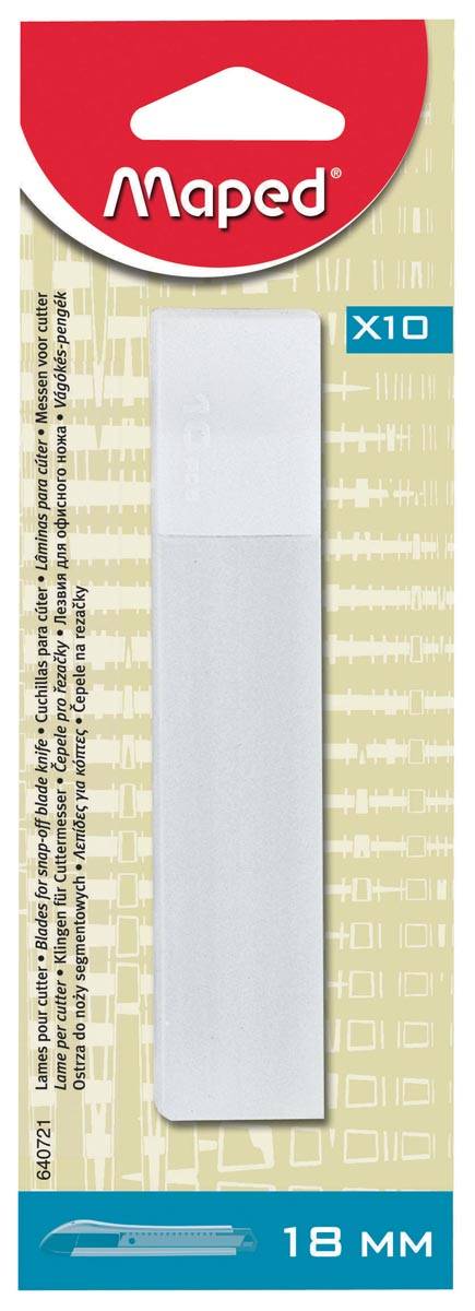 Maped vervangmesjes voor cutters, 18 mm, blister met 10 stuks
