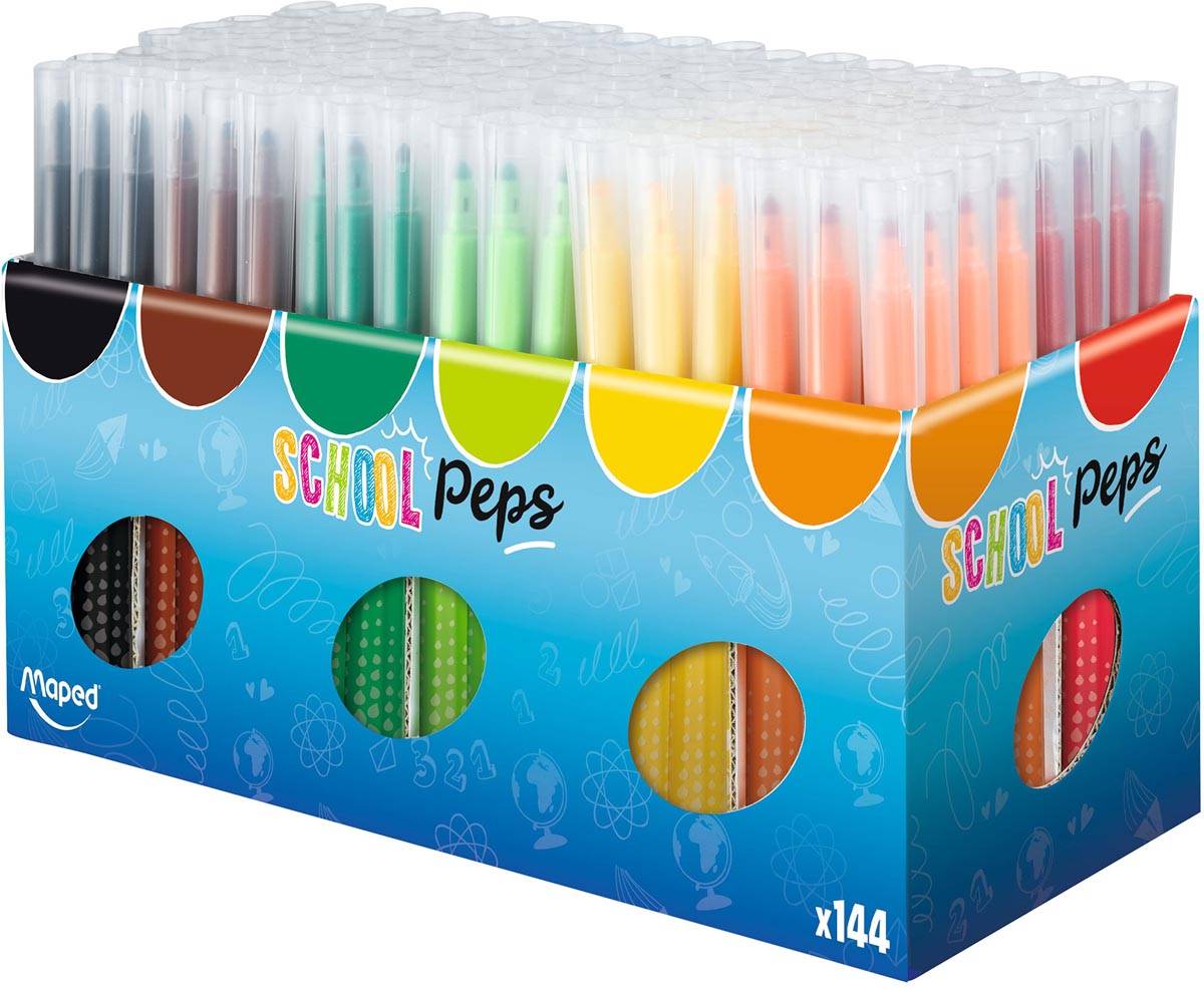 Maped viltstift Color'Peps, doos van 144 stuks (classpack)