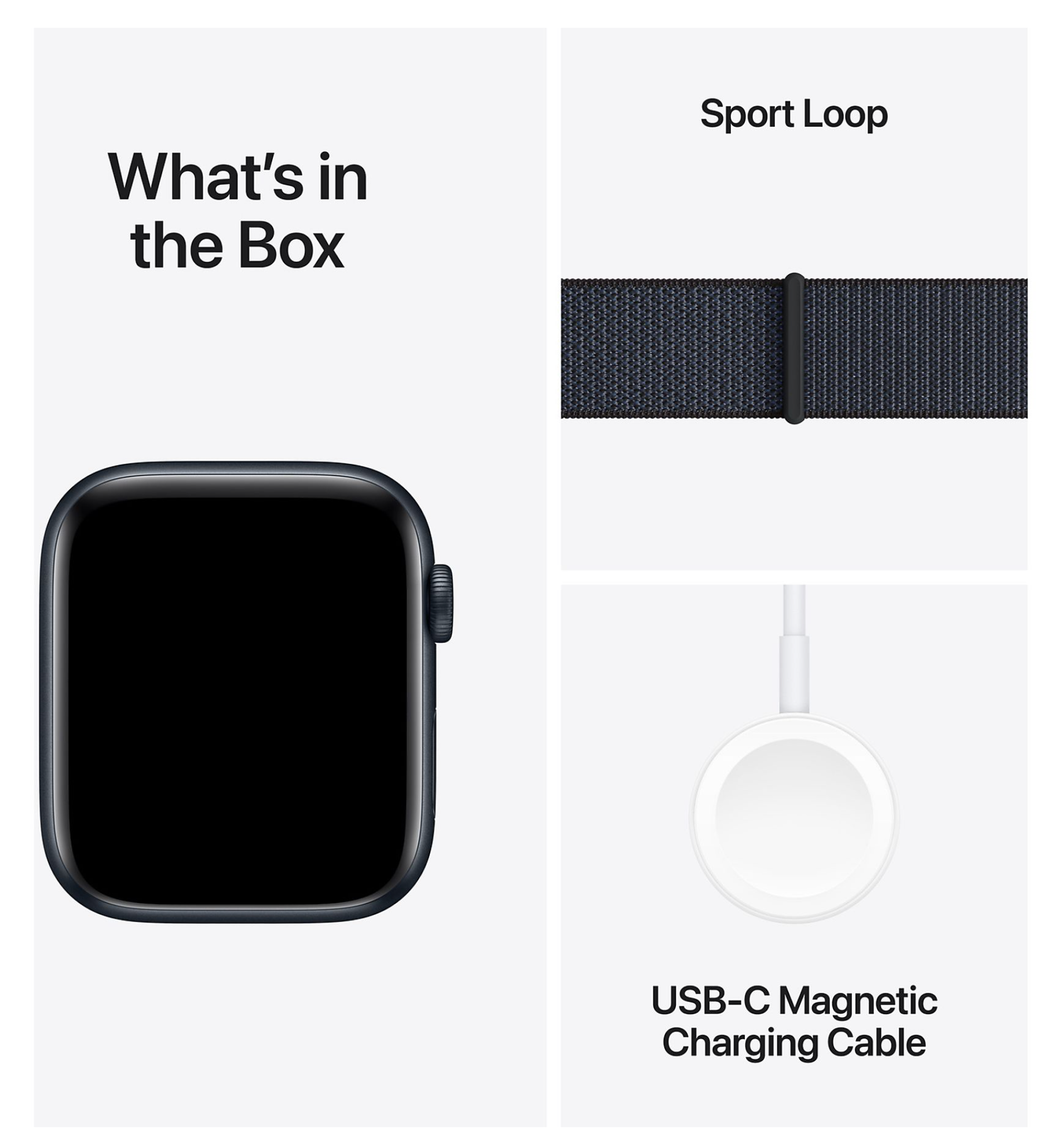 Apple Watch SE (2024), 44mm, GPS + Cellular, Geweven bandje, Zwart 
