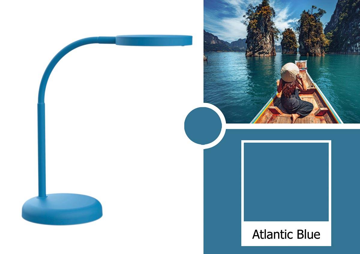MAUL bureaulamp LED Joy op voet, warmwit licht, athlantic blue
