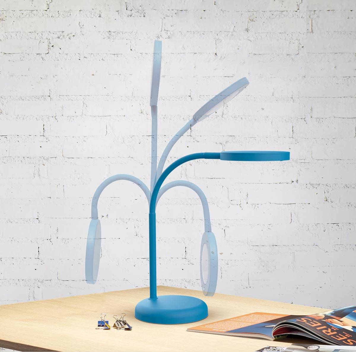 MAUL bureaulamp LED Joy op voet, warmwit licht, athlantic blue