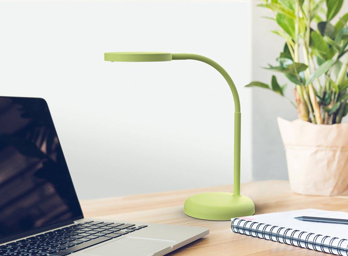 MAUL bureaulamp LED Joy op voet, warmwit licht, lime green