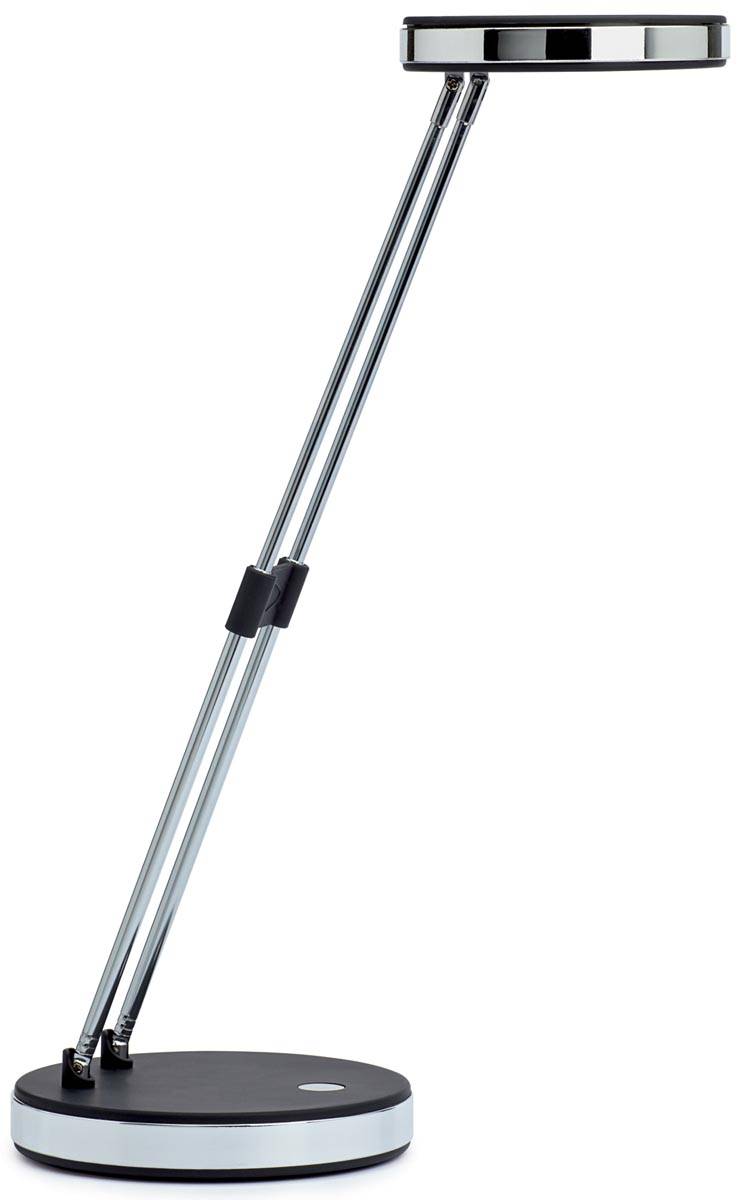 MAUL bureaulamp LED Puck op voet, verschuifbaar in hoogte, daglicht wit licht, zwart