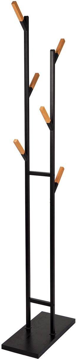 MAUL kapstok Rima, uit metaal, hoogte 183 cm, 6 afneembare ophanghaken, bruin/zwart