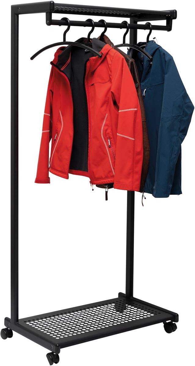 MAUL kledingrek bolero mobiel, ft 78 x 166 x 46 cm, max. 46 kg, 20 kg per stang, zwart RAL9004