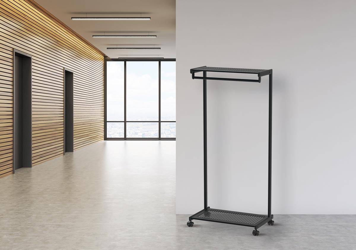 MAUL kledingrek bolero mobiel, ft 78 x 166 x 46 cm, max. 46 kg, 20 kg per stang, zwart RAL9004