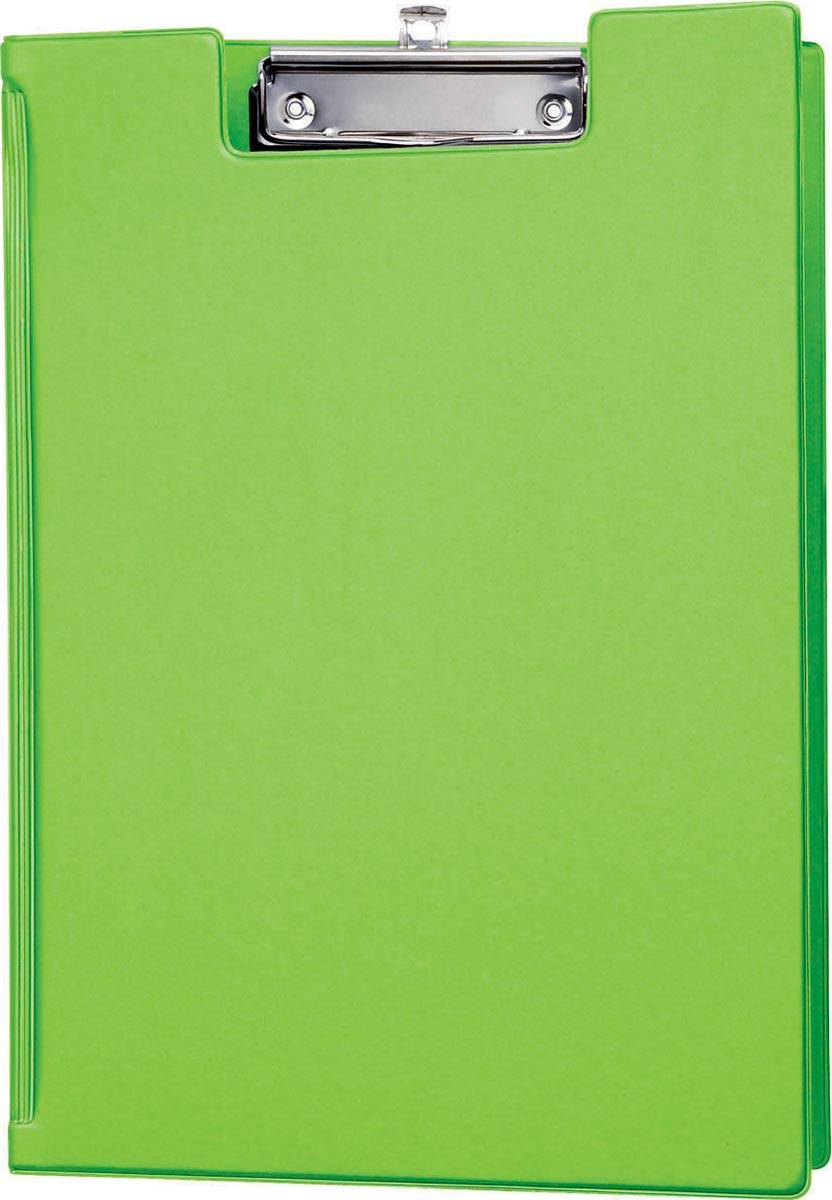 5 Pack A4 Clipboard, Folding Clipboard Folder with Pocket and Hanging Hole, PVC Covered Clipboard Low Profile Clip for Office, Business, School - Green