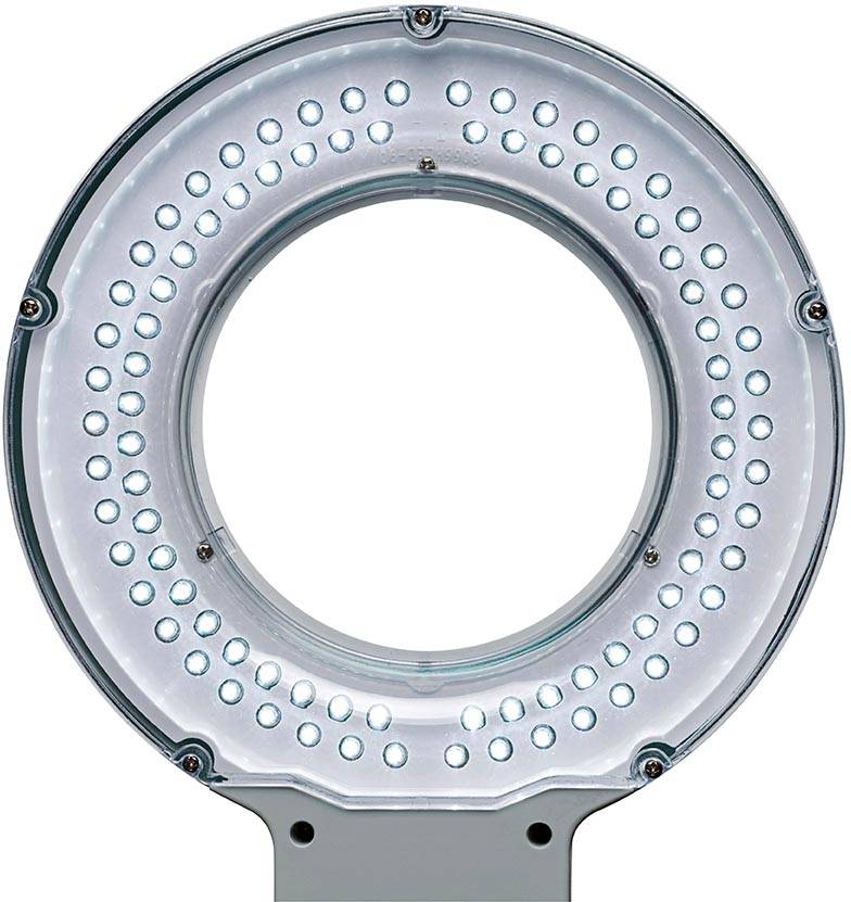 MAUL loeplamp LED Viso met tafelklem 6.3cm, armlengte 2x31cm, 3 dioptrielens, opp 144cm2, wit