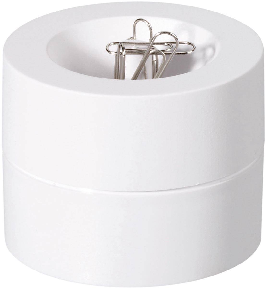MAUL papercliphouder Pro ECO magnetisch, Ø7.3x6cm, 85% gerecycled kunststof wit