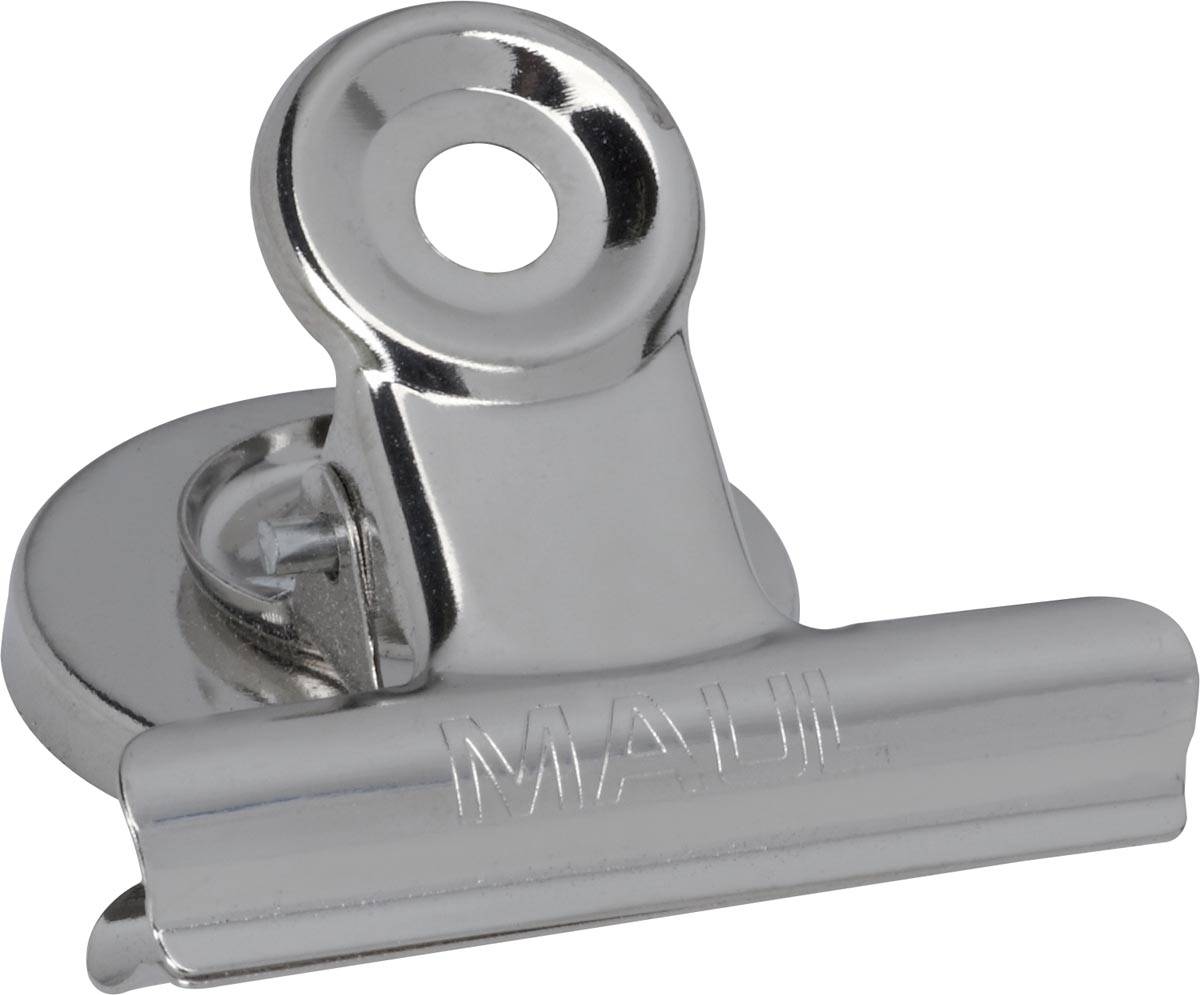 MAUL papierklem bulldogclip magnetisch 30mm blister 2 verchroomd