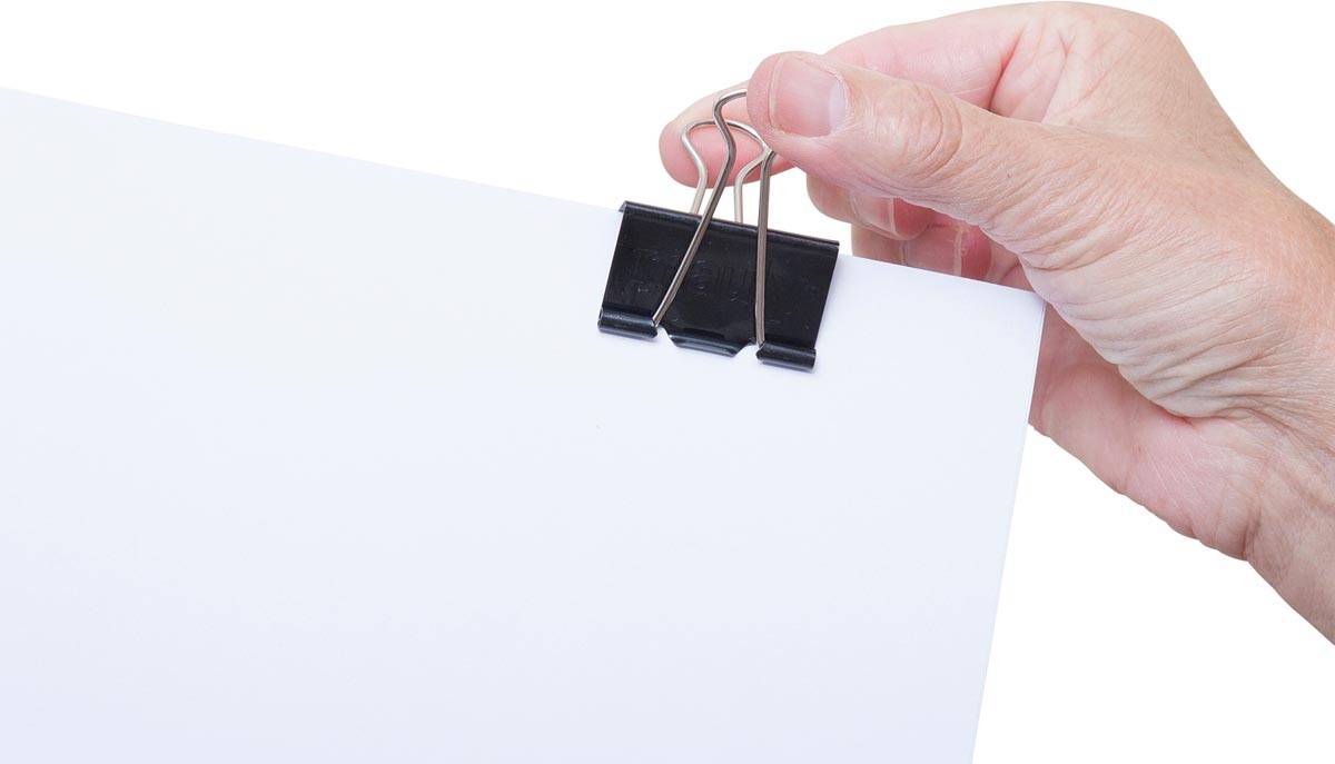 MAUL papierklem foldback 40mm blister 6 zwart