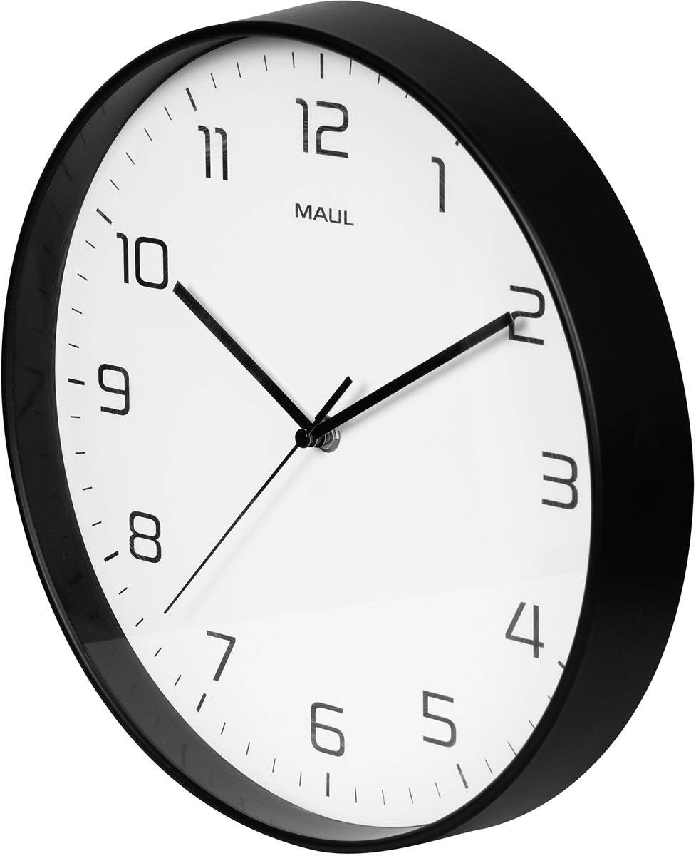 MAUL wandklok Drip, quartz, diameter 30,5 cm, kunststof kader, zwart