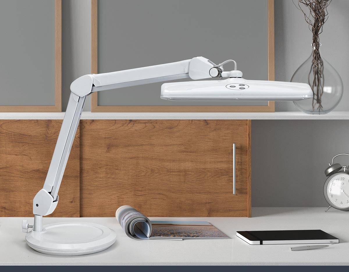 MAUL werkpleklamp LED Intro, met voet, dimbaar, wit