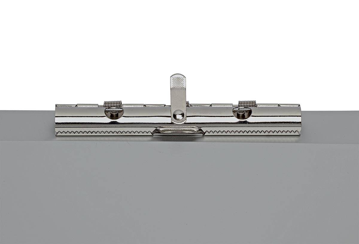 MAULassist klembordkoffer aluminium A4 staand, draait linksom open (zijkant)