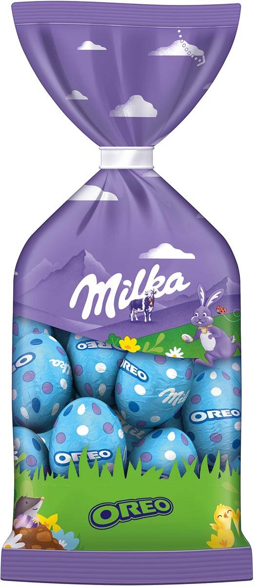 Milka paaseitjes, 100 g, melk Oreo