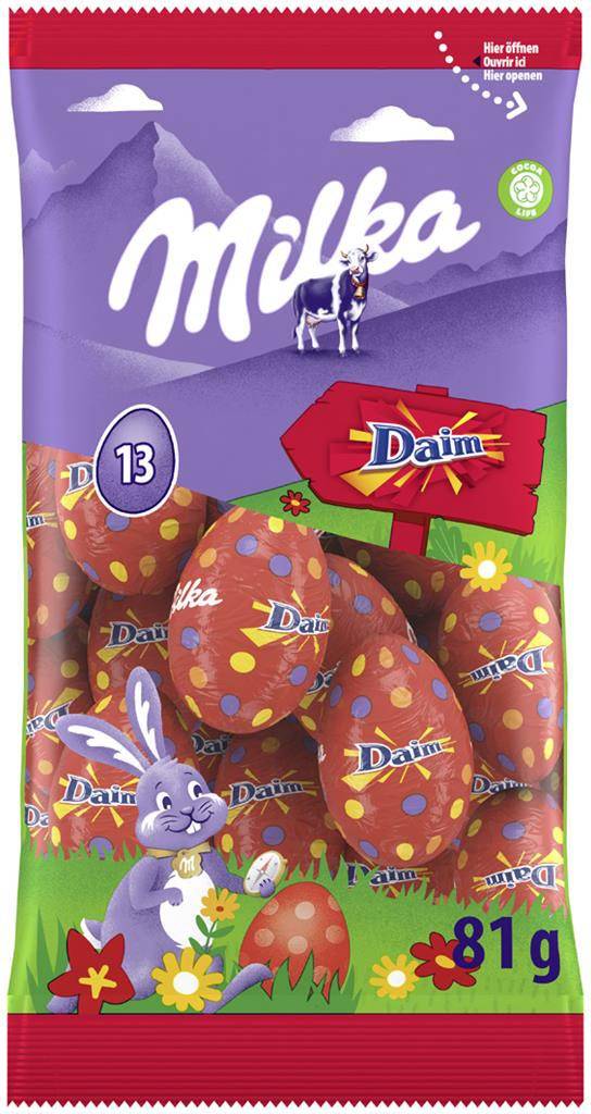 Milka paaseitjes, 81 g, Daim