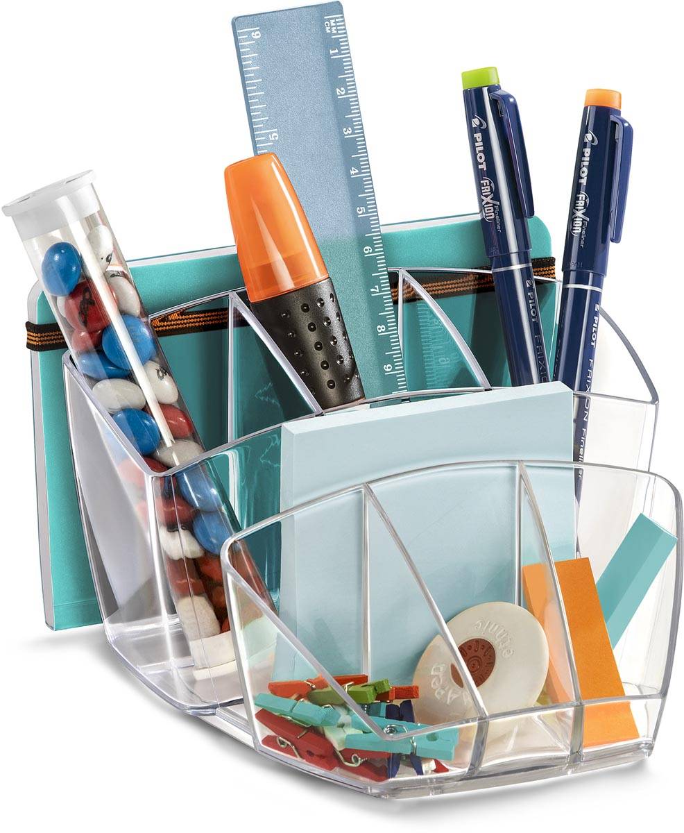 Mineral by Cep pennenbakje met 8 vakjes, transparant