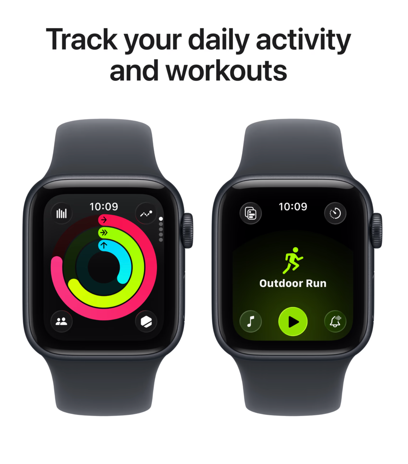 Apple Watch SE (2025) 40mm Midnight Sportband M/L