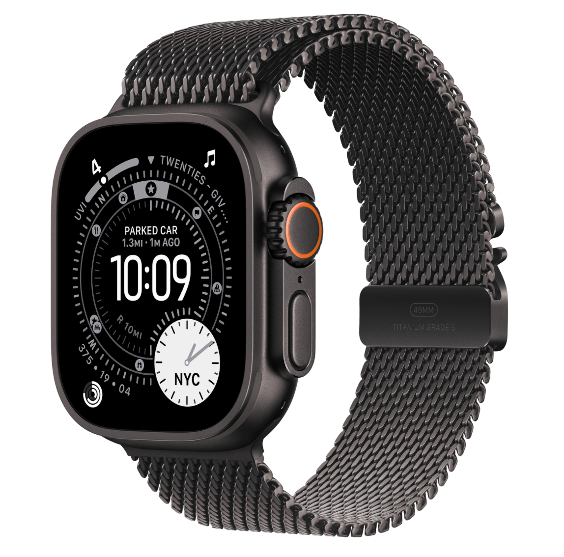 Apple Watch Ultra 3 Cellular 49mm Zwart Milanese Band L