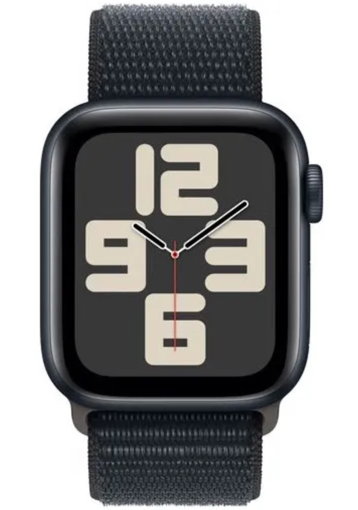 Apple Watch SE (2023) 40mm, GPS + Cellular, Geweven sportbandje Zwart (Zwart)