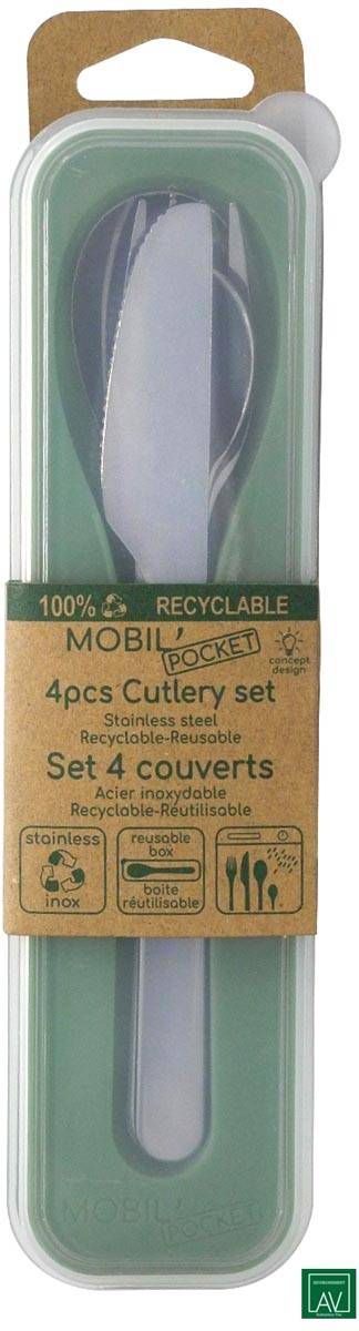 MOBIL'Pocket bestekset, 4-delig, in opbergdoosje