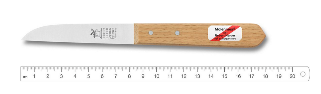 Robert Herder molenmes, carbon/hout, 8,5 cm