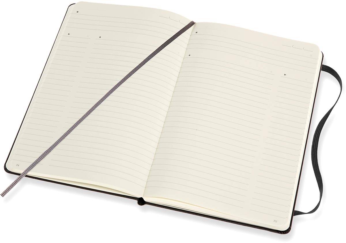 Moleskine notitieboek professional,  ft 13 x 21 cm, gelijnd, harde cover, 240 blad, zwart