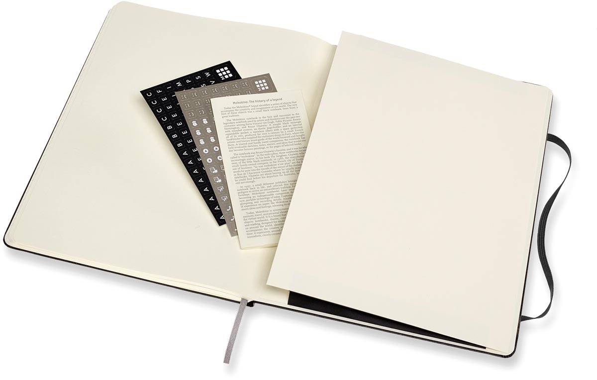 Moleskine notitieboek professional,  ft 19 x 25 cm, gelijnd, harde cover, 189 blad, zwart