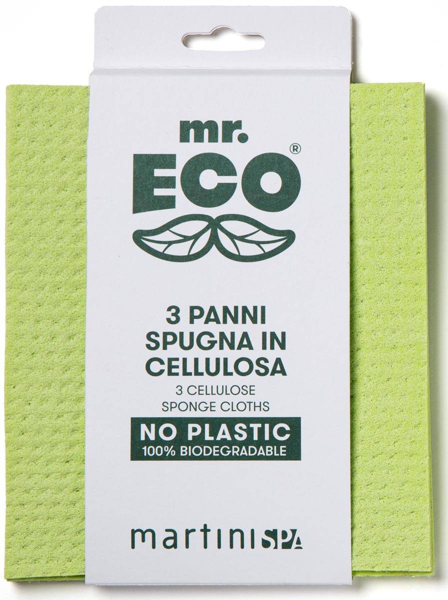Mr. Eco vaatdoekjes ft 19,5 x 16,5 cm, van plantaardige cellulose, pak van 3 stuks
