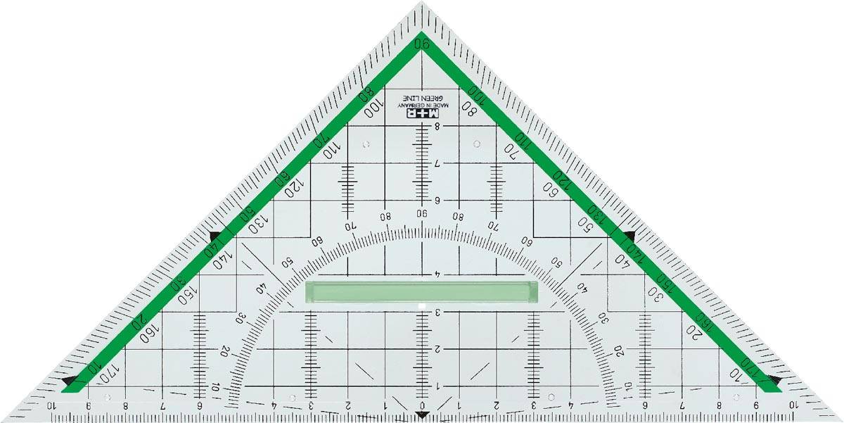 M+R Green Line geodriehoek, 22 cm