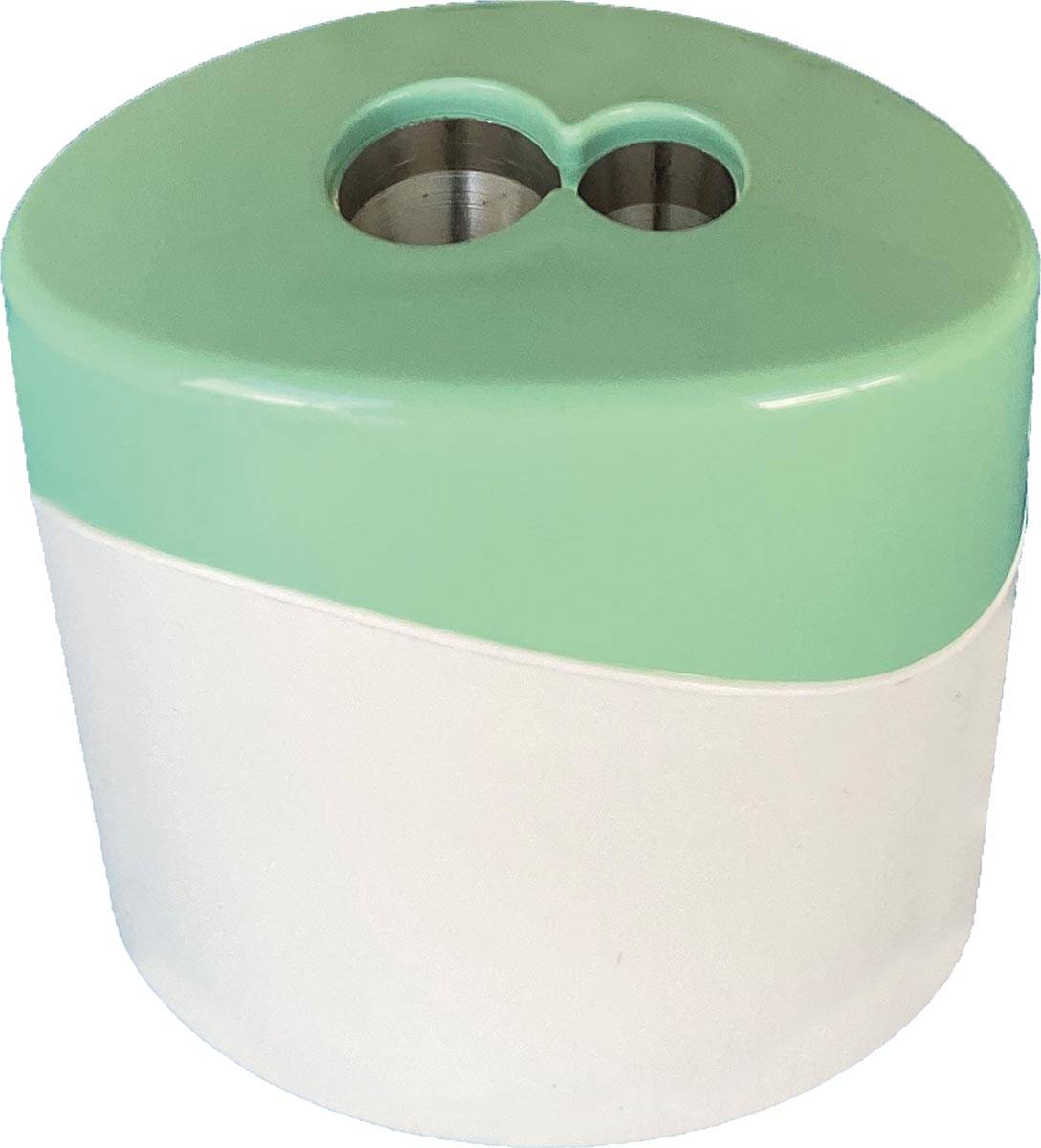 M+R Green Line potloodslijper met reservoir, 2-gaats