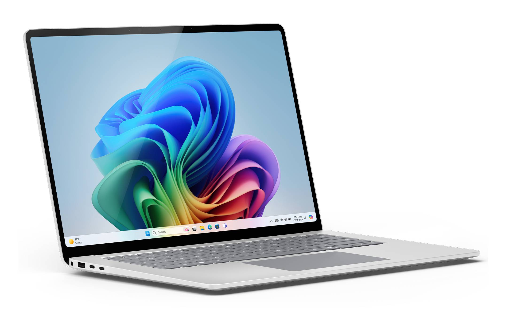 Microsoft Surface Laptop 7 Copilot+ PC Qualcomm Snapdragon X1E-80-100 38,1 cm (15") Touchscreen 16 GB LPDDR5x-SDRAM 256 GB SSD Wi-Fi 7 (802.11be) Windows 11 Pro Platina