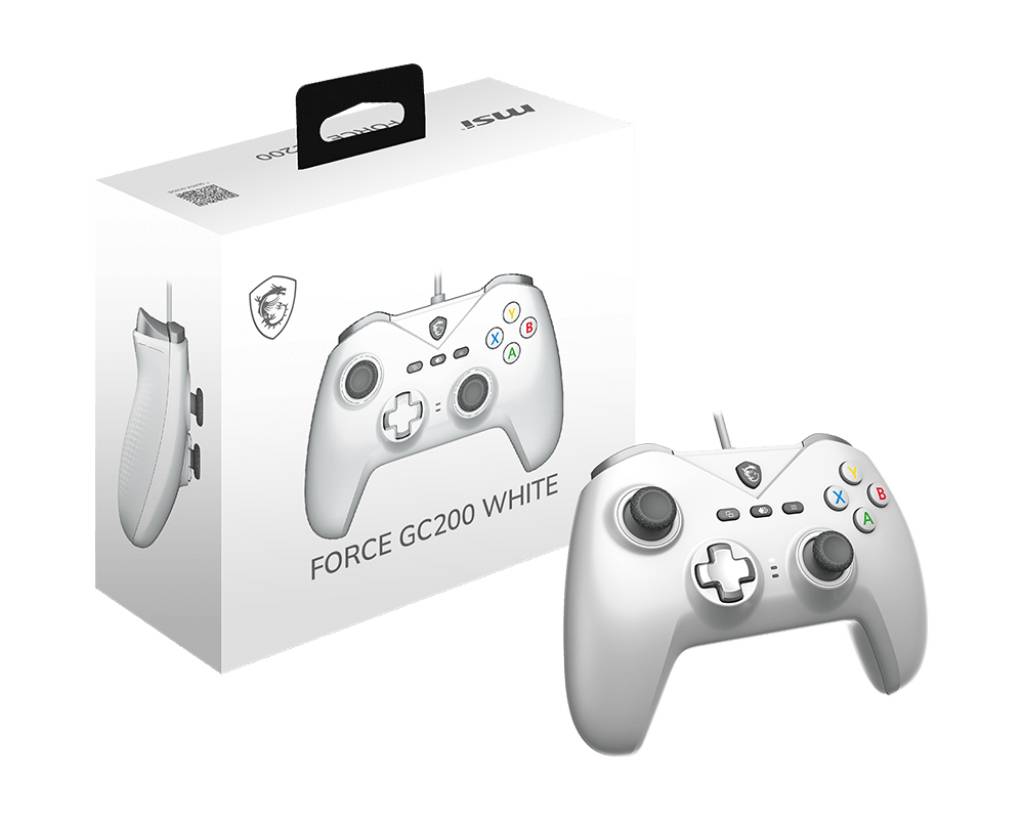 MSI FORCE GC200 WHITE game controller Wit USB Gamepad Analoog/digitaal Android, PC