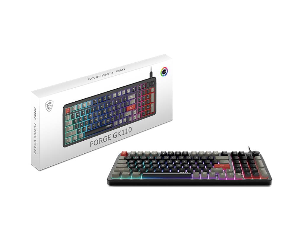 MSI FORGE GK110 toetsenbord Gamen USB QWERTY Amerikaans Engels Zwart