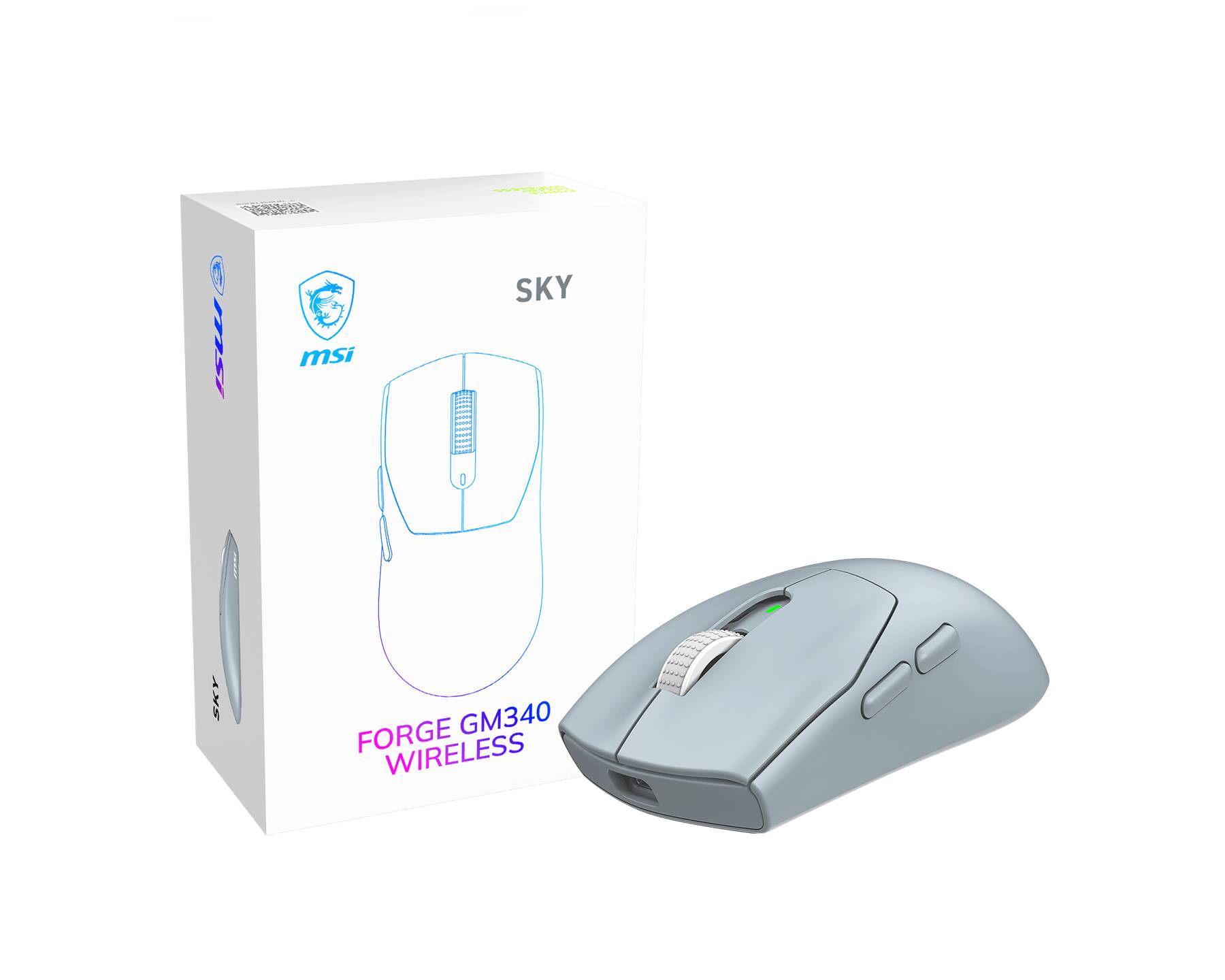 MSI Forge Gm340 Wireless Violet muis Gamen Ambidextrous RF-draadloos + Bluetooth Optisch 12000 DPI