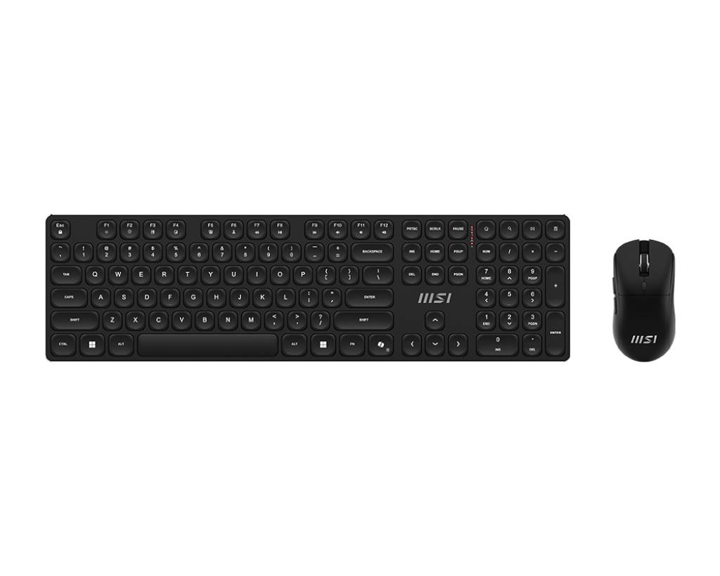 MSI FORGE K210 WIRELESS COMBO toetsenbord Inclusief muis Thuis/Werk USB QWERTY Amerikaans Engels Zwart