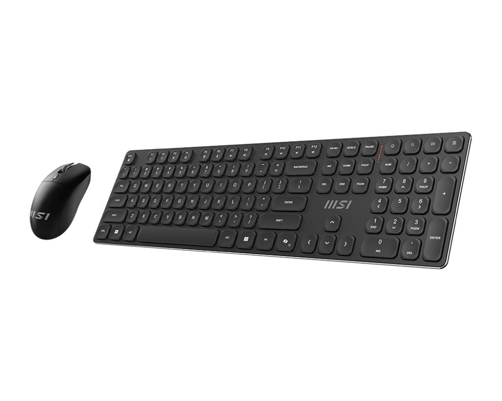 MSI FORGE K210 WIRELESS COMBO toetsenbord Inclusief muis Thuis/Werk USB QWERTY Amerikaans Engels Zwart