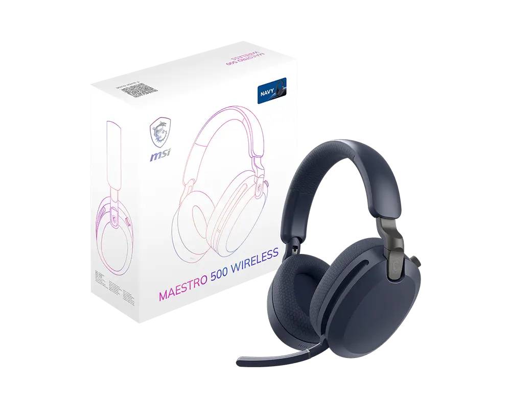 MSI MAESTRO 500 Wireless Headset Draadloos Hoofdband Gamen Bluetooth Blauw