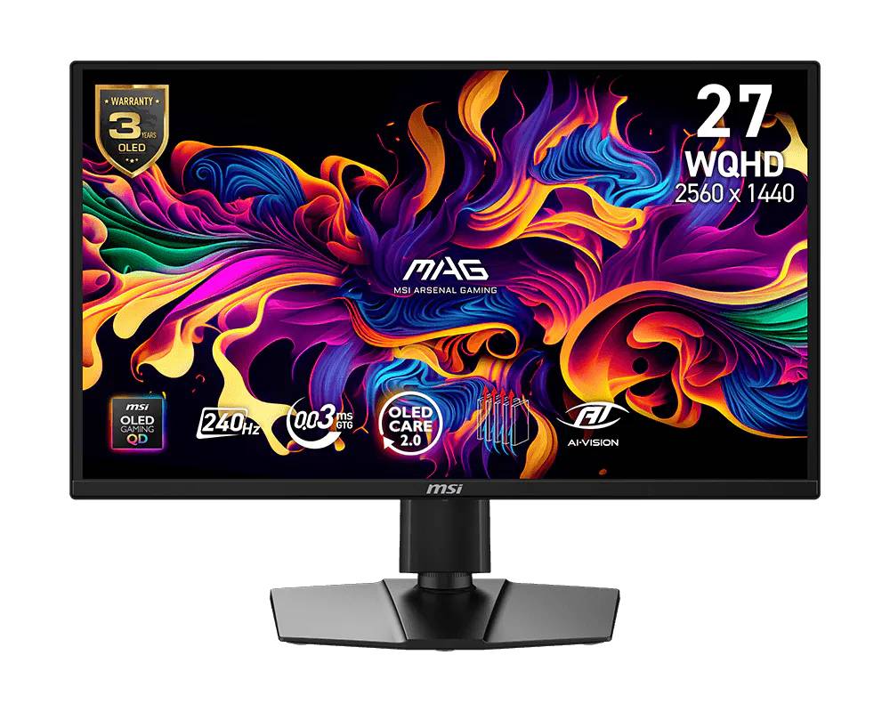 MSI MAG 272QP QD-OLED X24 computer monitor 67,3 cm (26.5") 2560 x 1440 Pixels Wide Quad HD Zwart