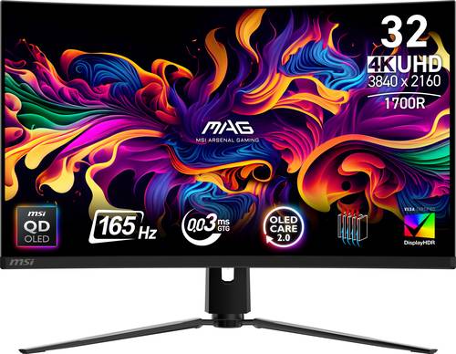 MSI MAG 321CUP QD-OLED computer monitor 80 cm (31.5") 3840 x 2160 Pixels 4K Ultra HD Zwart