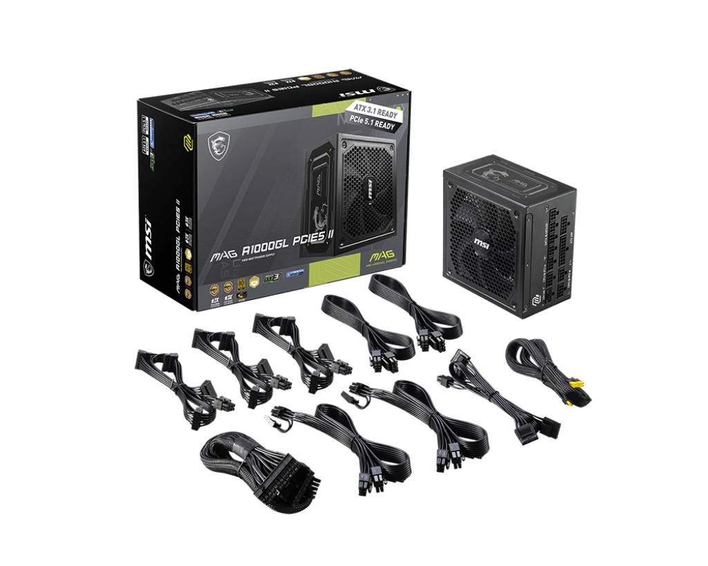 MSI MAG A1000GL PCIE5 II power supply unit 1000 W 24-pin ATX ATX Zwart