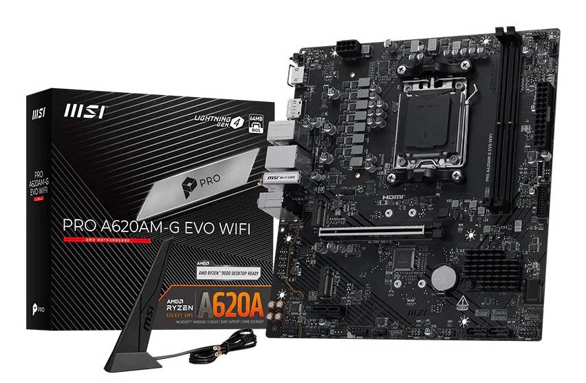 MSI Pro A620AM-G EVO WIFI AMD A620A Socket AM5 micro ATX