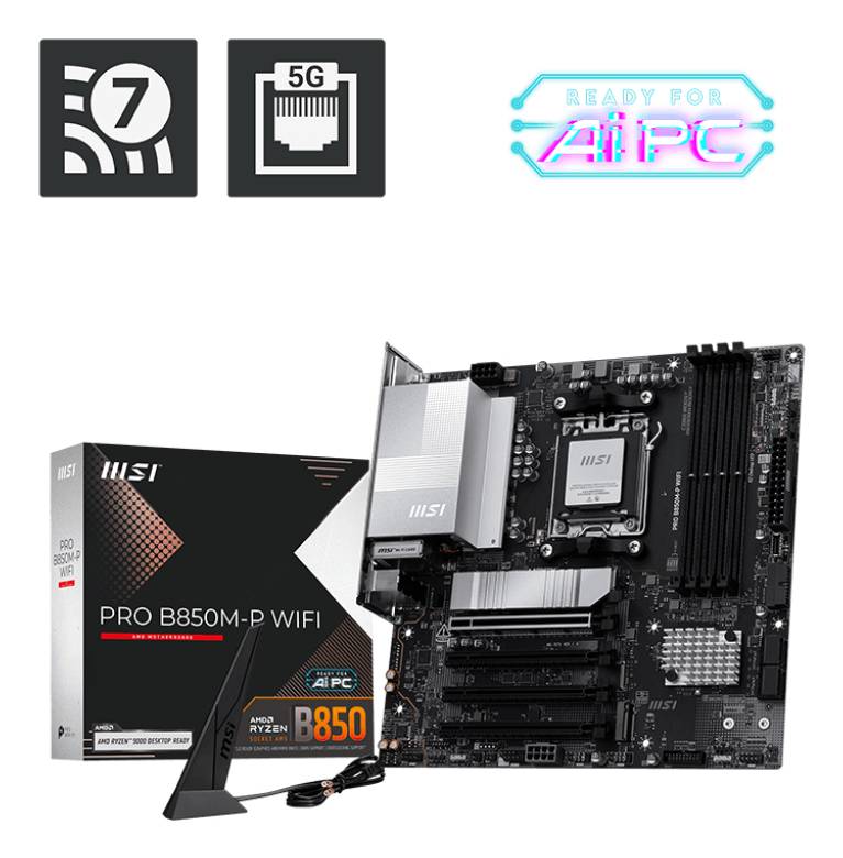 MSI PRO B850M-P WIFI moederbord AMD B850 Socket AM5 micro ATX