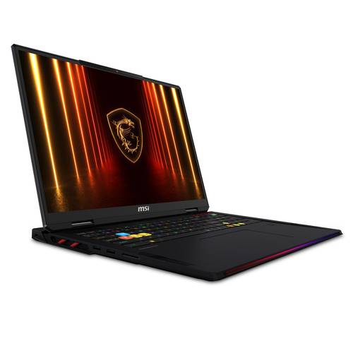 MSI Raider 18 HX AI A2XWIG-230NL Intel Core Ultra 9 285HX Laptop 45,7 cm (18") UHD+ 64 GB DDR5-SDRAM 4 TB SSD NVIDIA GeForce RTX 5080 Wi-Fi 7 (802.11be) Windows 11 Home Zwart