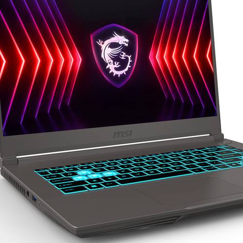 MSI Thin A15 B7VE-002NL AMD Ryzen™ 7 7735HS Laptop 39,6 cm (15.6") Full HD 16 GB DDR5-SDRAM 512 GB SSD NVIDIA GeForce RTX 4050 Wi-Fi 6E (802.11ax) Windows 11 Home Grijs