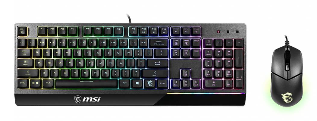 MSI VIGOR GK30 toetsenbord Inclusief muis Gamen USB QWERTY Amerikaans Engels Zwart