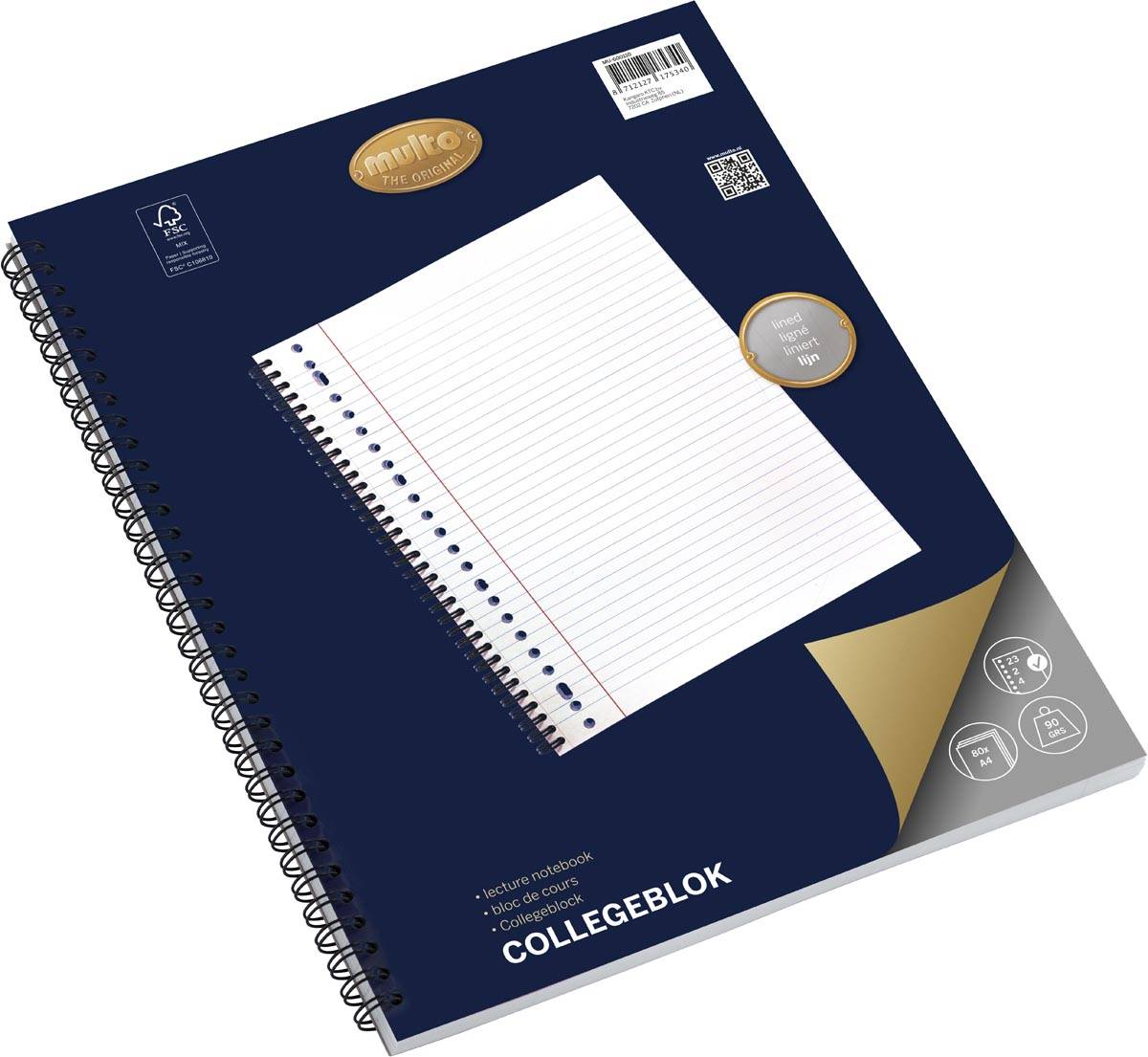 Multo collegedictaat ft A4, gelijnd, 23-gaats