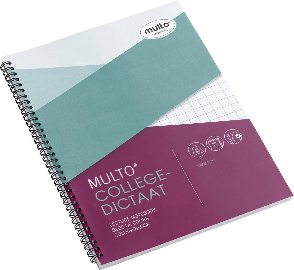 Multo collegedictaat ft A4, geruit 10 mm, 23-gaats