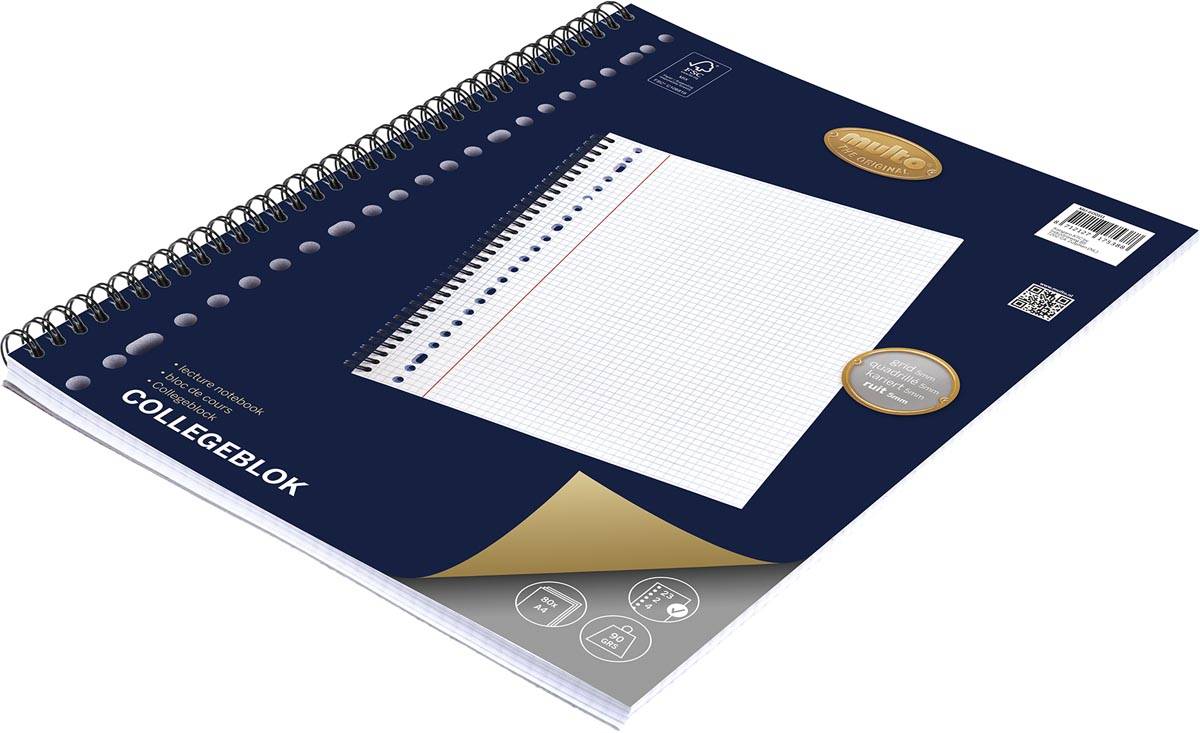 Multo collegedictaat ft A4, geruit 5 mm, 23-gaats, 80 vel